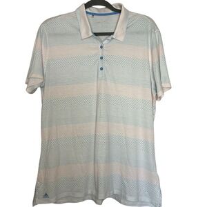 Adidas Women's XL Golf Polo Shirt Multicolor Pin‎ Dot Stretch Short Sleeve